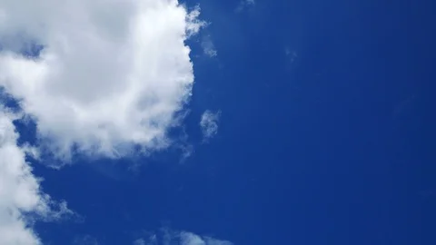 Moving beautiful white cloud with blue sky background at day time Stock Footage 129939728