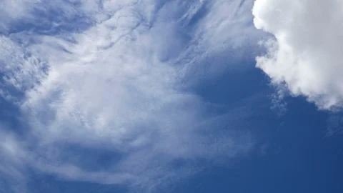 Moving beautiful white cloud with blue sky background at day time Stock Footage 129939754