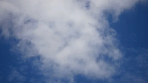 Moving beautiful white cloud with blue sky background at day time Stock Footage 129939775