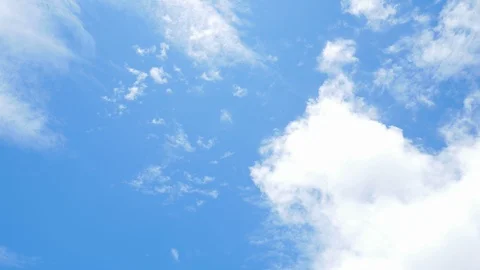 Moving beautiful white cloud with blue sky background at day time Stock Footage 129943632