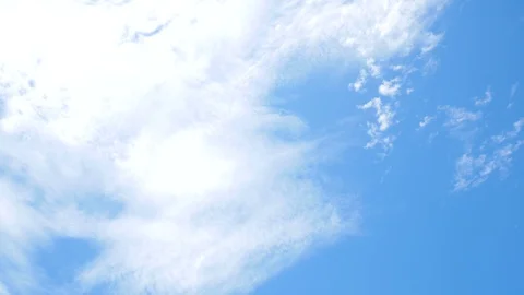 Moving beautiful white cloud with blue sky background at day time Stock Footage 129943643