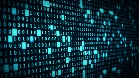 Moving Binary Number On Retro Futuristic Computer Screen Stock Footage 332799793