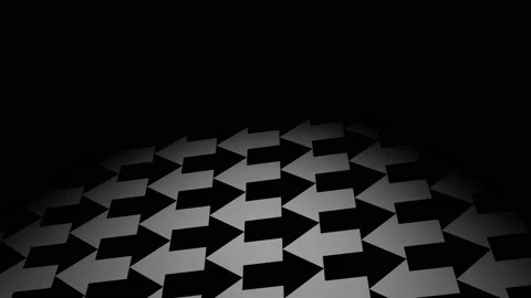 A moving black and white arrows pattern in perspective. 3d animation loop Stock Footage 150819364