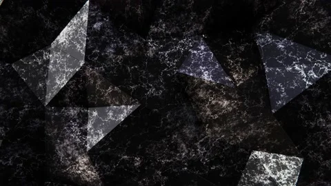 Moving black marble polygonal surface looping 3D animation 스톡 동영상 220017920