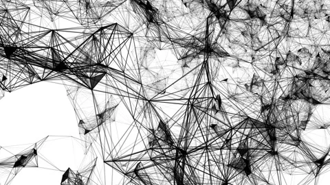 Moving black particles on a white background. computer graphics Stock Footage 86204582