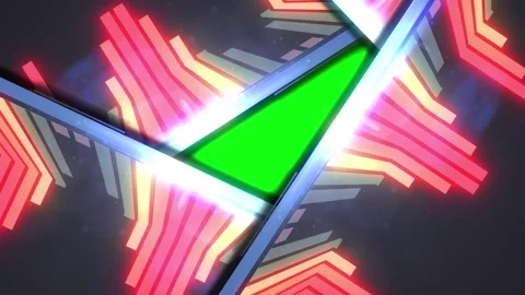 Moving blocks with abstract retro geometric shapes. Lines witn colors moving Video stock 246682143
