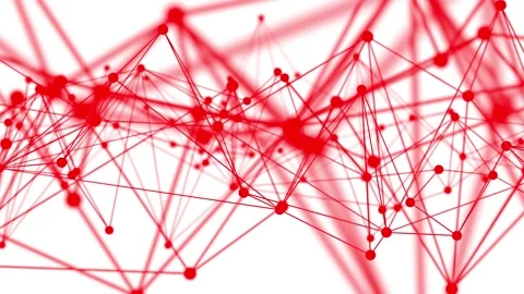 Moving bloody red plexus pattern against white looping 3D animation Stock Footage 200849347