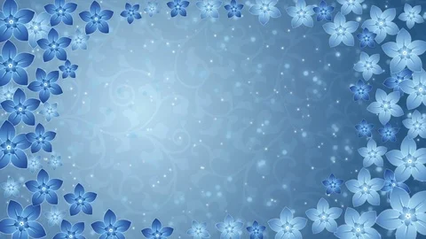 Moving blue background with a flowers Stock Footage 73406322
