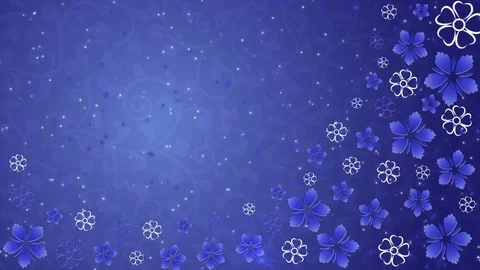 Moving blue background with a flowers Stock Footage 73772424