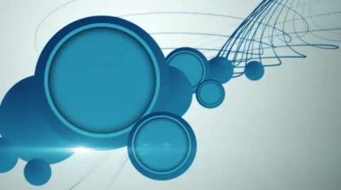 Moving blue circles and lines, loop Stock Footage 45048182