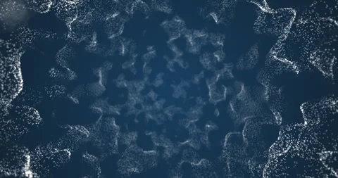 Moving blue clouds of particles floating on a blue background. Stock Footage 241792245