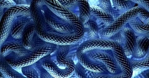 Moving blue colored snake scales. looped 3d animation. Vidéo 269540701