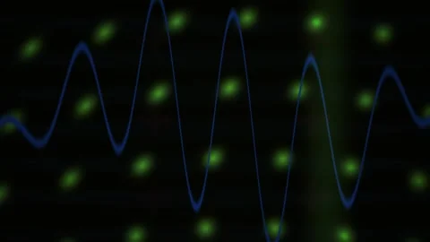 Moving Blue Digital Waveform Line Against Dark Abstract Background Stock Footage 343735289
