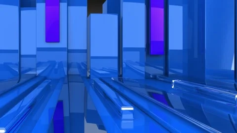 Moving Blue Glass  background Cubes Against Dark Background In 3d Animation Stock Footage 312225913