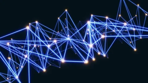 Moving blue neon plexus pattern looping 3D animation Stock Footage 201291933