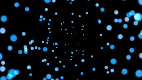 Moving blue particles in space motion graphics with plain black background Stock Footage 297364245