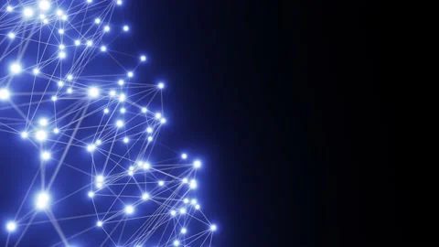 Moving blue plexus pattern looping 3D animation rendered in UHD Stock Footage 163516554