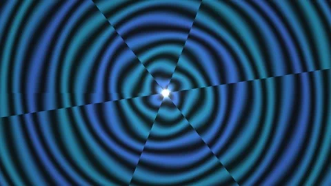 Moving blue ripples create a visual effect in a dark Stock Footage 339452918