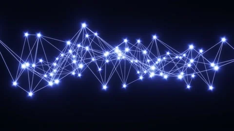 Moving blue star plexus pattern looping 3D animation Stock Footage 164680183