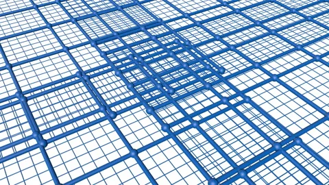 Moving blue three-dimensional lattices. Abstract three-dimensional background. 3 Stock Footage 125000606