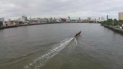 Moving boat Stock Footage 235134203