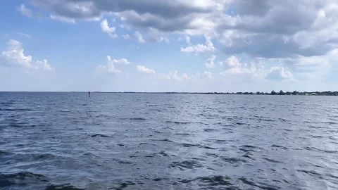 Moving Boat View of Ocean Stock Footage 245399916