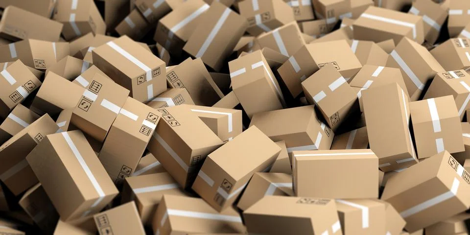 Moving boxes all background Stockillustratie