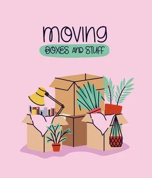 Moving boxes card Stockillustratie