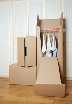 Moving boxes. cardboard box. stack of boxes Stock Photos