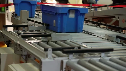 Moving boxes inside the warehouse Stock Footage 164586725