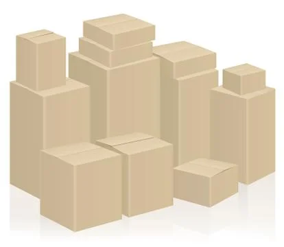 Moving Boxes Packing Case 库存插图