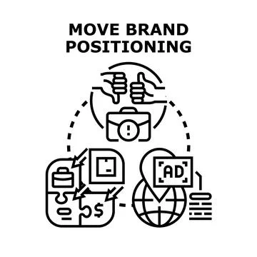 Moving brand positioning strategy for global business success Stock Illustration