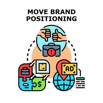 Moving brand positioning strategy for global business success Stock Illustration