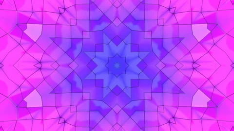 Moving bright kaleidoscope pattern animated abstraction screensaver. 3d render Stock Footage 123625182