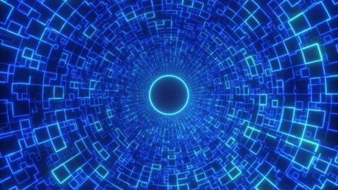 Moving bright neon lines or travel through time and space at high speed Stock Footage 343725336