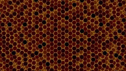 Moving brown honeycomb cells pattern, looping 3D rendering Stock Illustration
