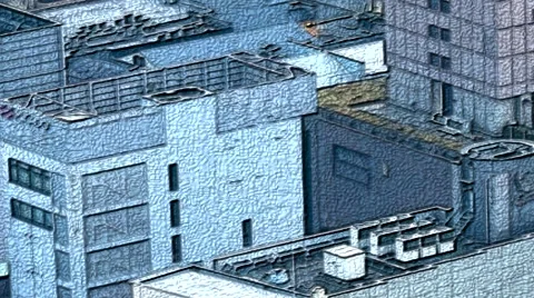 Moving Buildings Ariel View 스톡 동영상 51658386