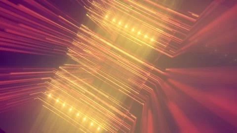 Moving burning orange neon light streaks. 3d rendering loop animation 4K Stock Footage 254400725