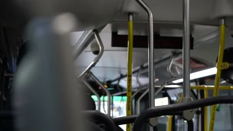 Moving Bus From the Back Seat Stock Footage 169561314