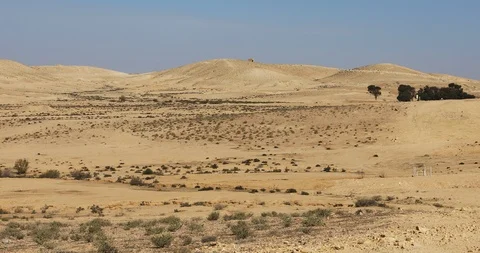 Moving camera on hills in desert Stock Footage 102250530