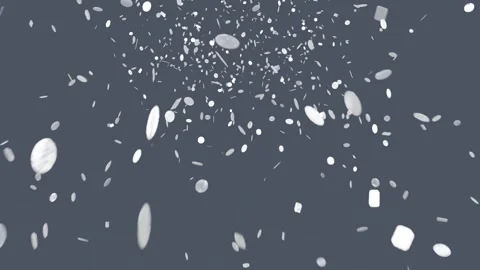Moving camera revealing disc and flake cloud drifting through dark gray Stock Footage 337504961