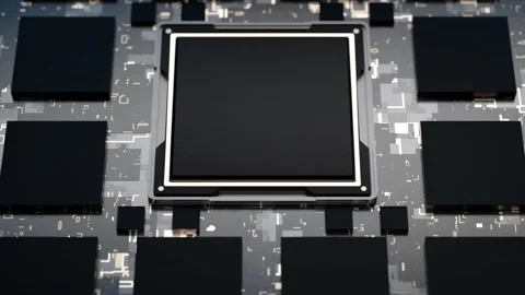 Moving cameras to the microprocessor. Robotics. Autonomous artificial Stockbeeldmateriaal 311935246