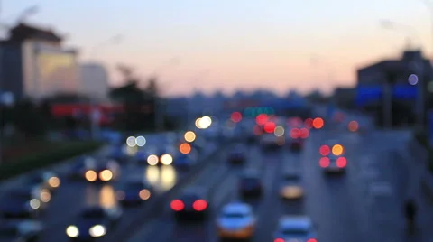 Moving car lighting, defocus, Beijing Stock Footage 40632992