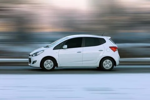 Moving car Stockfoto's