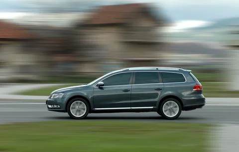 Moving car Stockfoto's