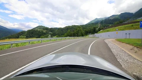 Moving in car on road in green mountains at summer, Sochi, Russia Stock Footage 276363322