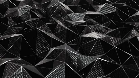 Moving carbon fiber polygonal pattern rendered in UHD Stock Footage 266103921