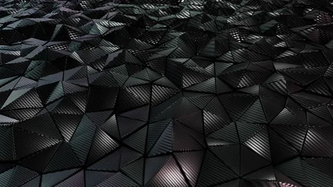 Moving carbon fiber triangles pattern looping 3D animation Stock Footage 204158771