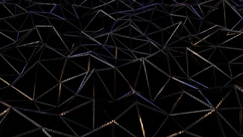 Moving carbon fiber wireframe polygonal plexus pattern rendered in UHD Stock Footage 271742753