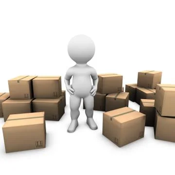 Moving cardboard boxes Stock Illustration